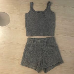 Skims cozy knit tank and matching shorts